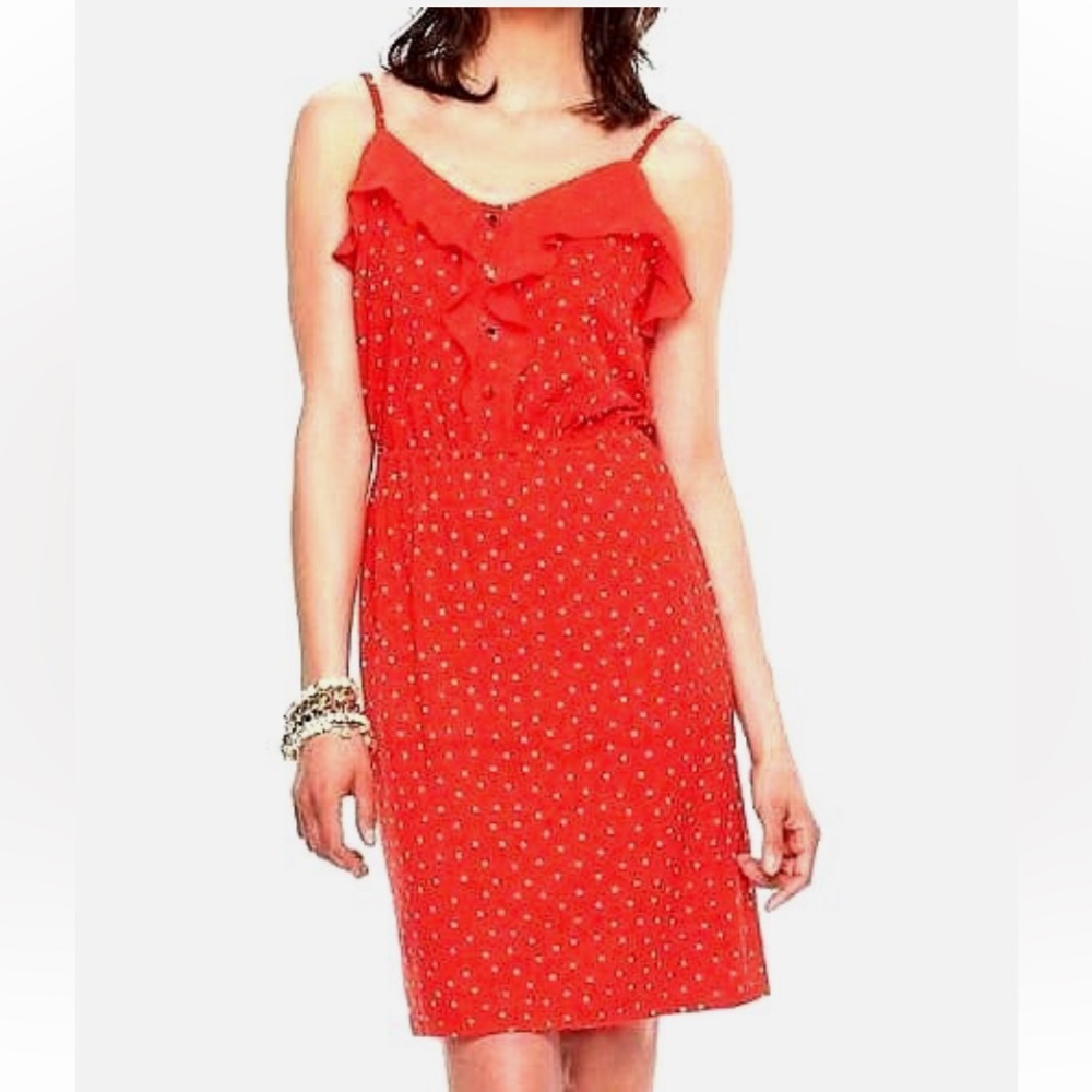 Elle Sail Away Red Ruffle & White Polka Dot Summer Dress